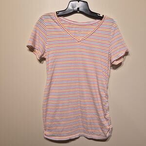 Isabel Maternity by Ingrid & Isabel Medium V Neck Pregnancy T Shirt Multicolor